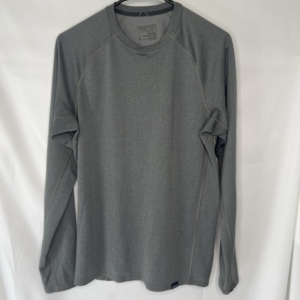 Patagonia Capilene Baselayer L/S Mens Medium Gray Layer Shirt Midweight Stretch